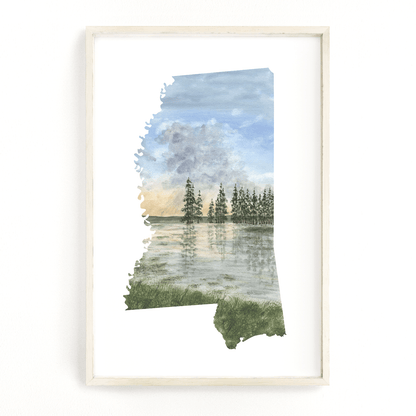 Mississippi Watercolor Painting, Mississippi State Art, Mississippi Travel Gift, Mississippi Art Emilie Taylor Art