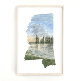 Mississippi Watercolor Painting, Mississippi State Art, Mississippi Travel Gift, Mississippi Art Emilie Taylor Art