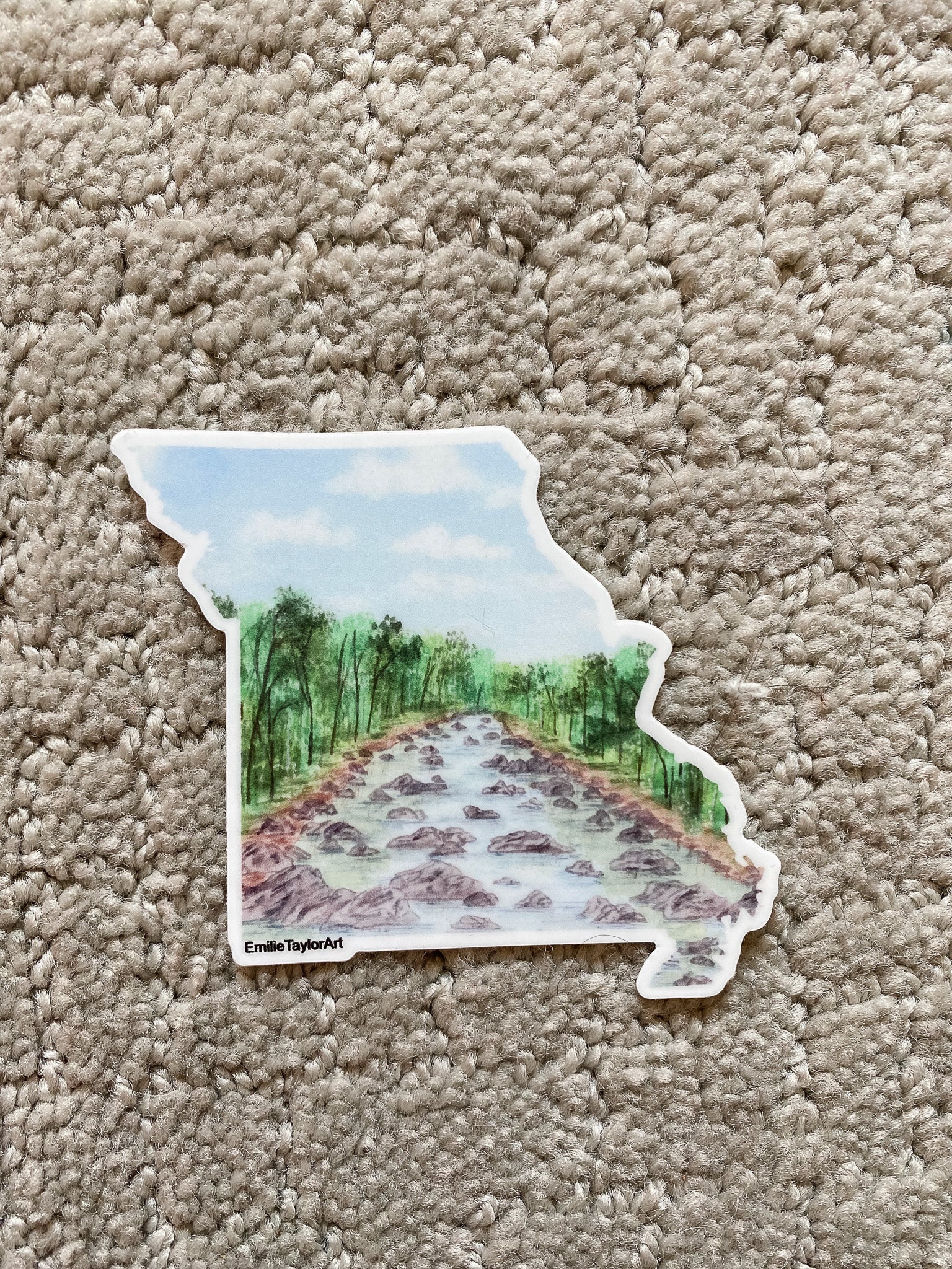 Missouri Decal, Watercolor Missouri Sticker, MO Car Decal, State Decal, State Sticker, Thermos Decal, Waterproof Missouri Decal Emilie Taylor Art