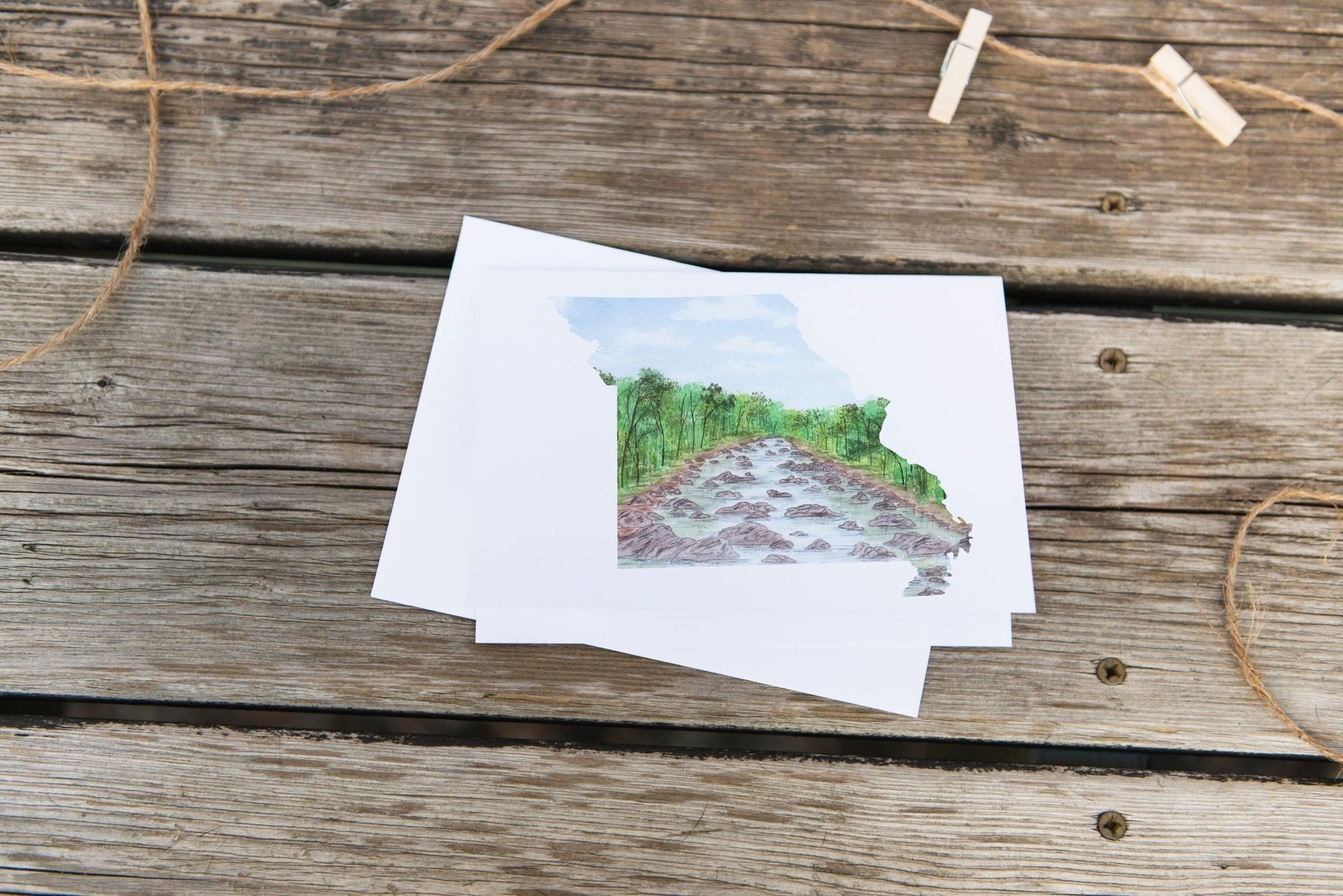 Missouri Greeting Card, Missouri Notecard, Missouri Art Souvenir, MO Greeting Card, Home State card Emilie Taylor Art