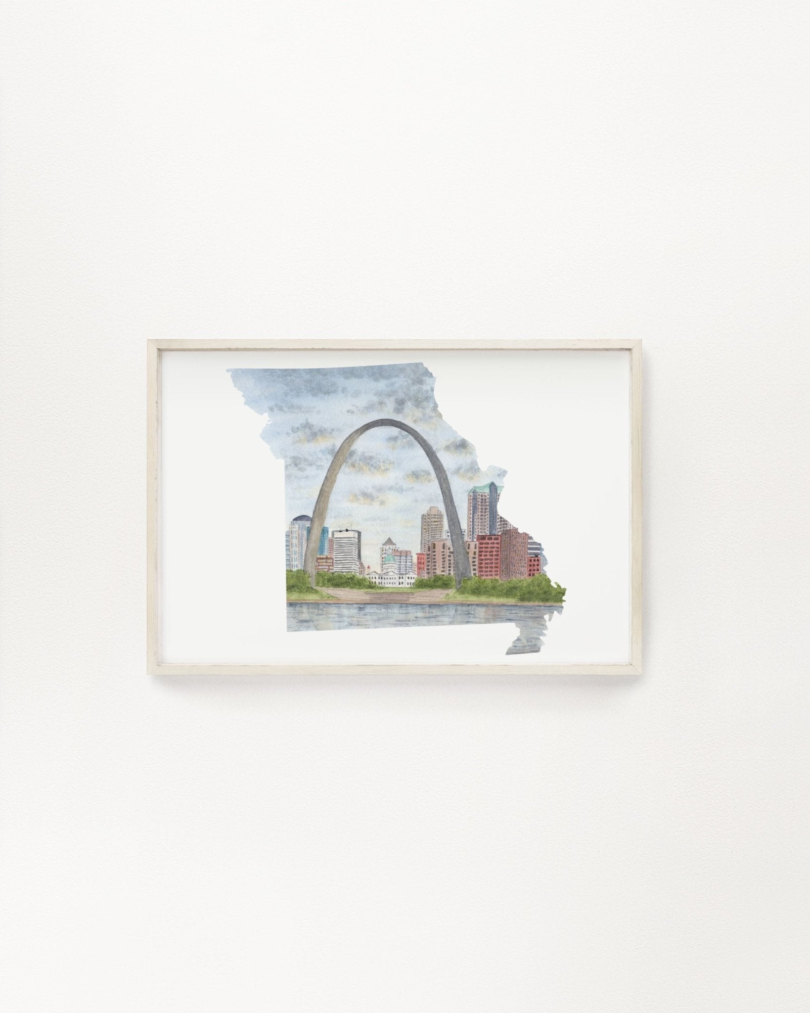 Missouri Watercolor Painting, Gateway Arch National Park Emilie Taylor Art