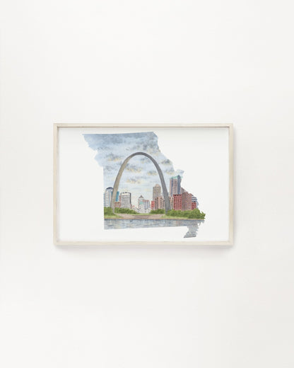 Missouri Watercolor Painting, Gateway Arch National Park Emilie Taylor Art