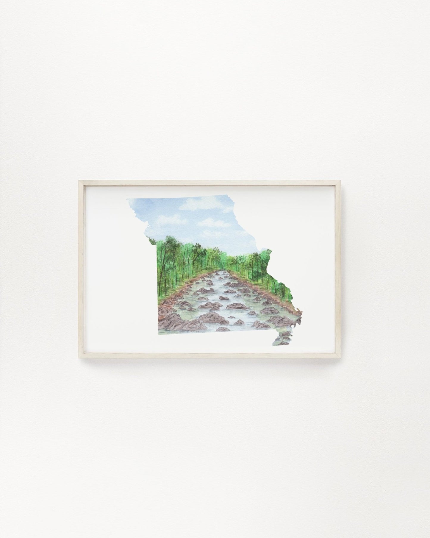 Missouri Watercolor Painting, Missouri State Art, Home State Print, Missouri Gift, Missouri Print Emilie Taylor Art