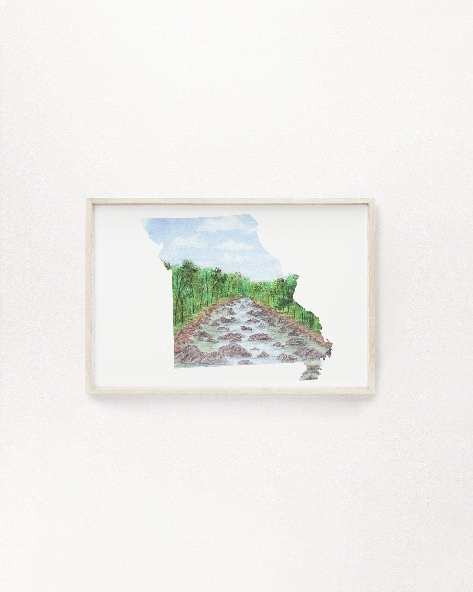 Missouri Watercolor Painting, Missouri State Art, Home State Print, Missouri Gift, Missouri Print Emilie Taylor Art