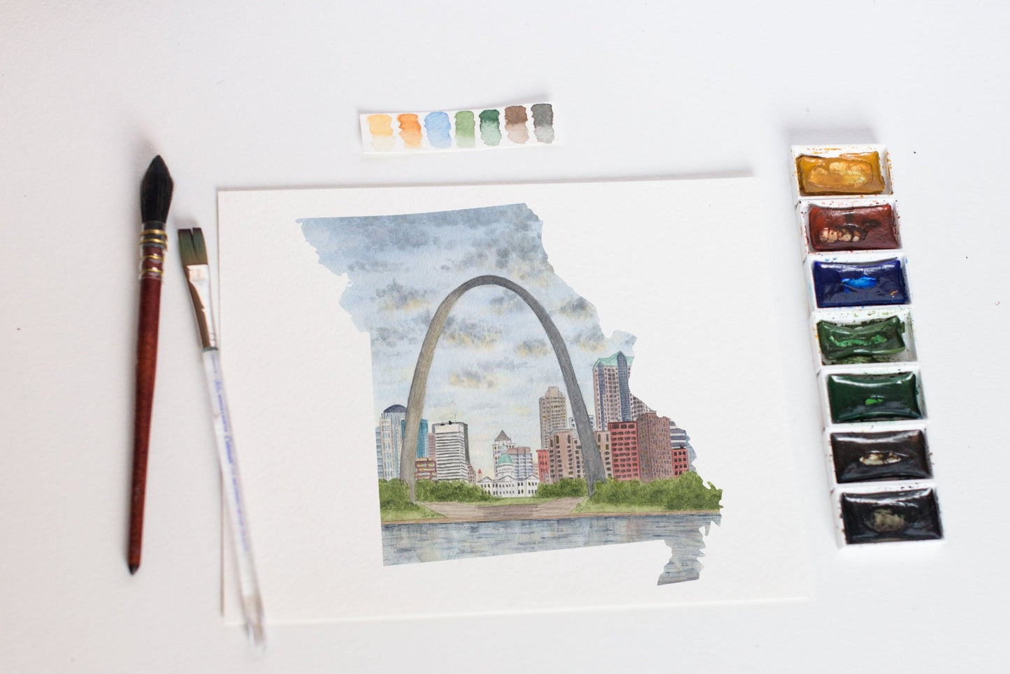 Missouri Watercolor Painting, Missouri State Art, Home State Print, Missouri Gift, Missouri Print Emilie Taylor Art