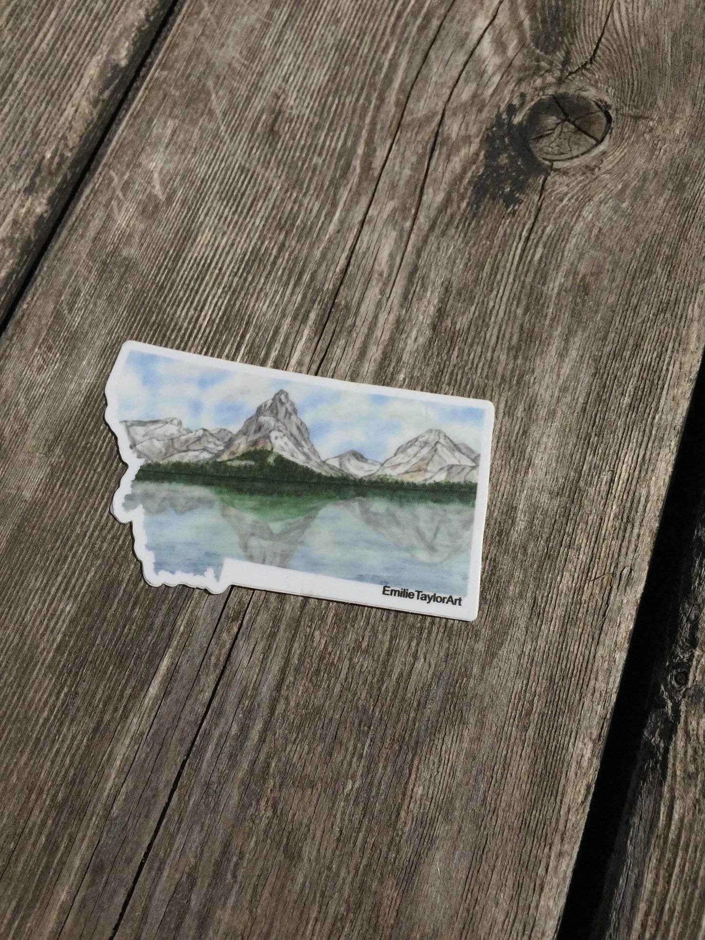 Montana Decal, Watercolor Montana Sticker, MT Car Decal, Home State Decal, State Sticker Emilie Taylor Art