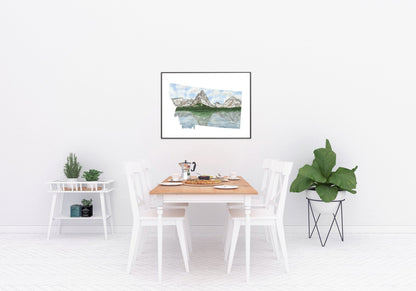 Montana Glacier National Park, Montana Watercolor Painting Emilie Taylor Art