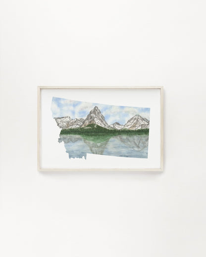 Montana Glacier National Park, Montana Watercolor Painting Emilie Taylor Art