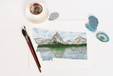 Montana Glacier National Park, Montana Watercolor Painting Emilie Taylor Art