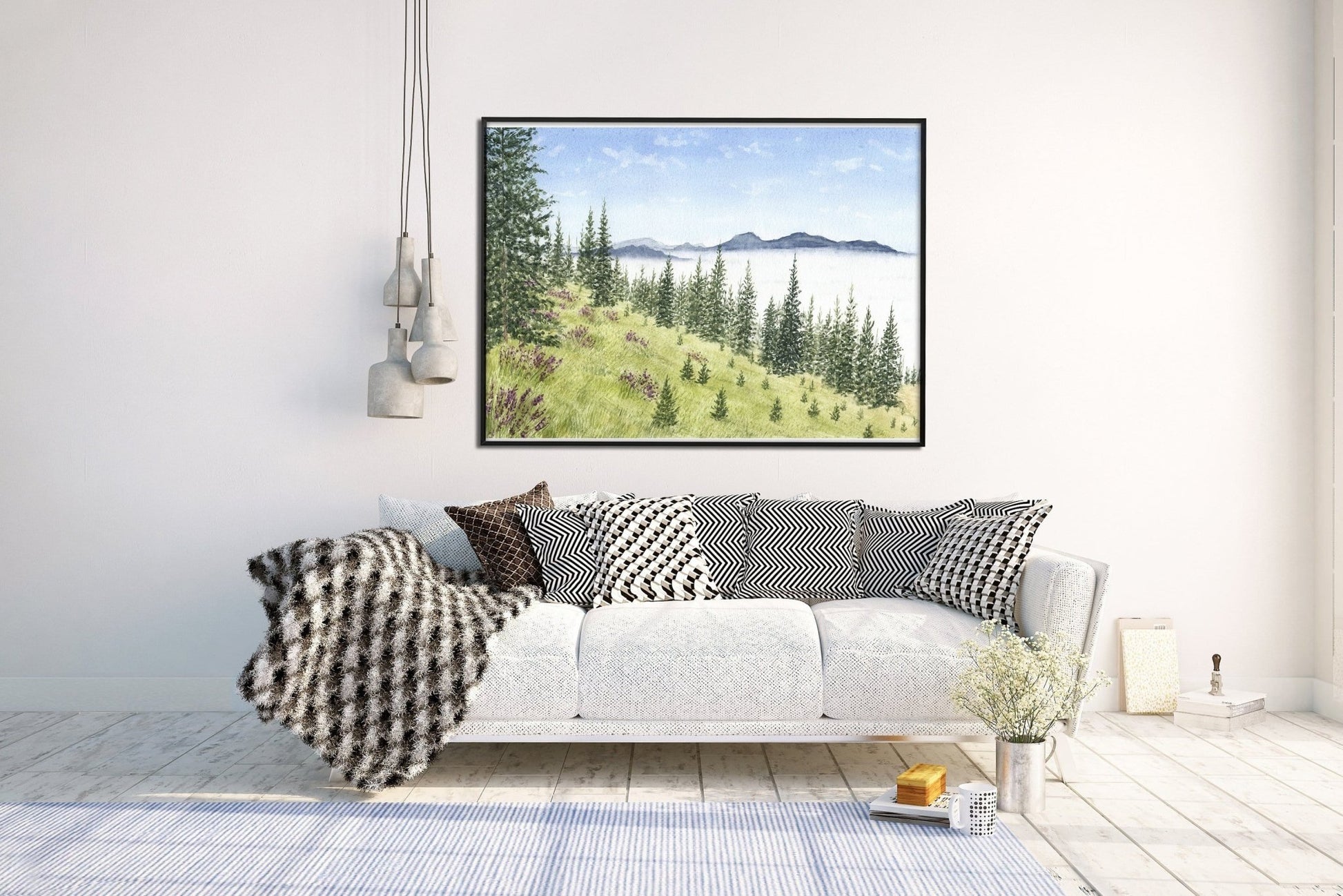 Mountains of Washington Watercolor Painting, Washington Art Print, Olympic National Park Art Emilie Taylor Art