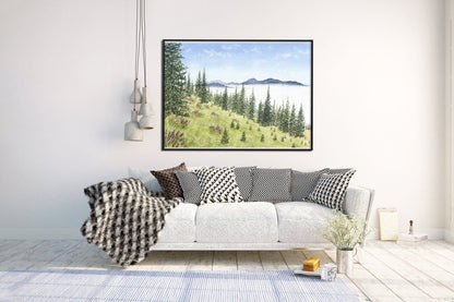Mountains of Washington Watercolor Painting, Washington Art Print, Olympic National Park Art Emilie Taylor Art