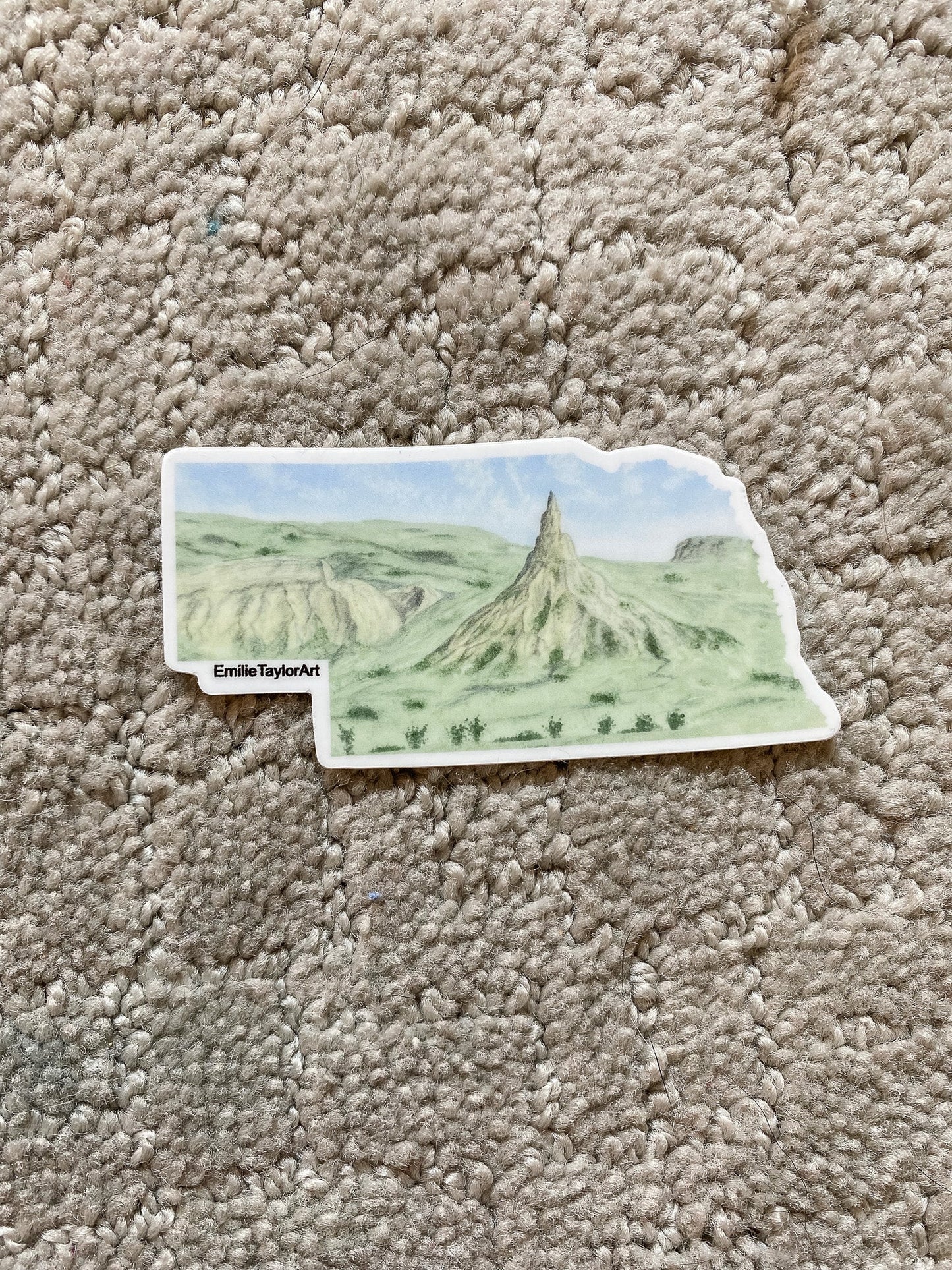 Nebraska Decal, Watercolor Nebraska Sticker, NE Car Decal, State Decal, State Sticker, Thermos Decal, Waterproof Nebraska Decal, NE Decal Emilie Taylor Art