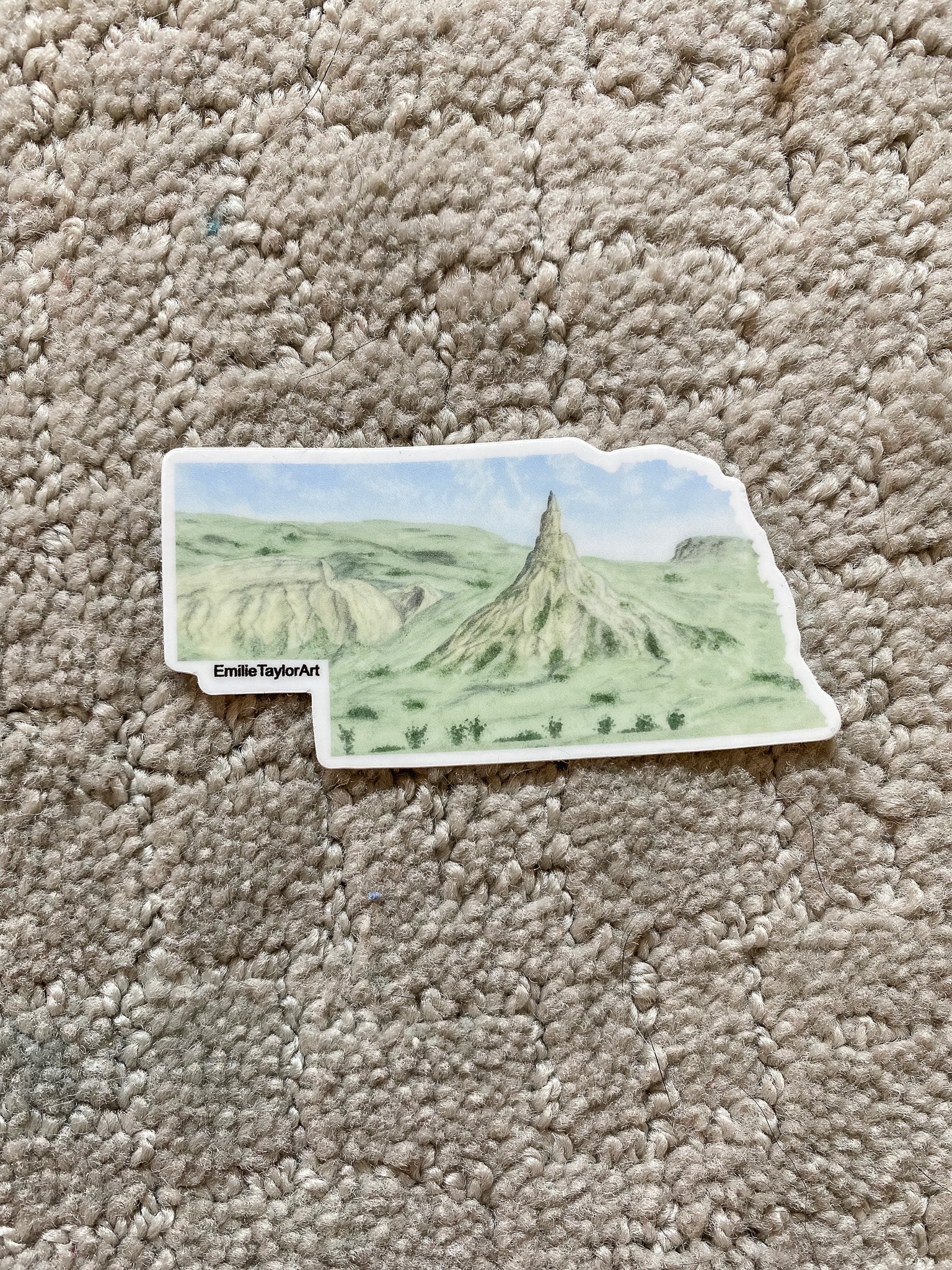 Nebraska Decal, Watercolor Nebraska Sticker, NE Car Decal, State Decal, State Sticker, Thermos Decal, Waterproof Nebraska Decal, NE Decal Emilie Taylor Art
