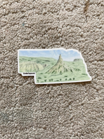 Nebraska Decal, Watercolor Nebraska Sticker, NE Car Decal, State Decal, State Sticker, Thermos Decal, Waterproof Nebraska Decal, NE Decal Emilie Taylor Art