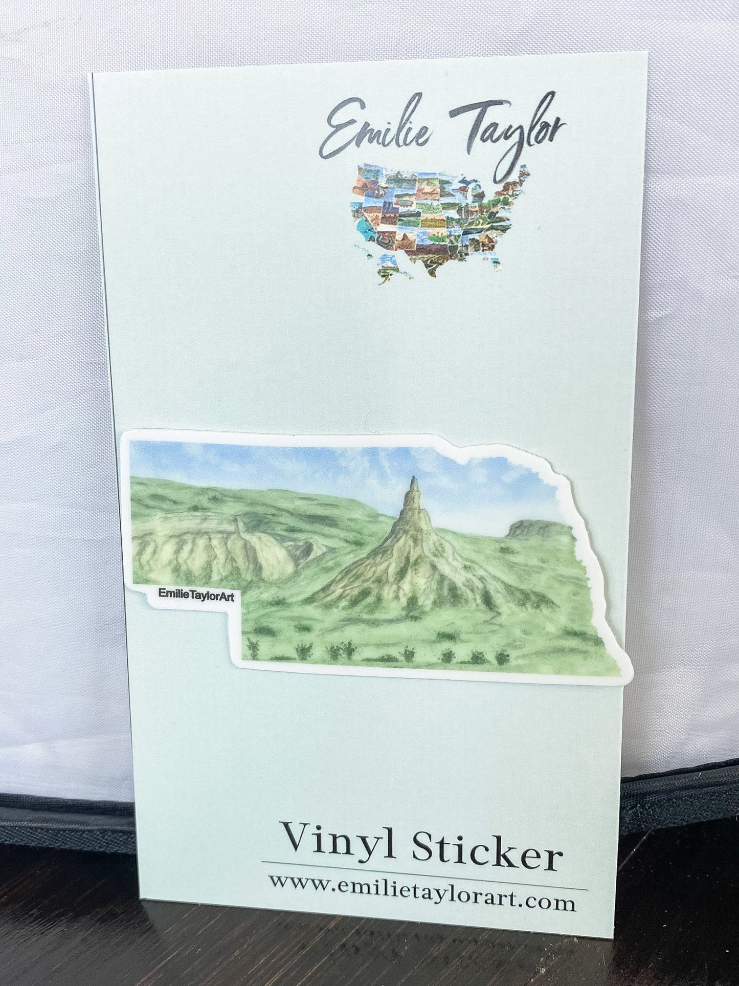 Nebraska Decal, Watercolor Nebraska Sticker, NE Car Decal, State Decal, State Sticker, Thermos Decal, Waterproof Nebraska Decal, NE Decal Emilie Taylor Art