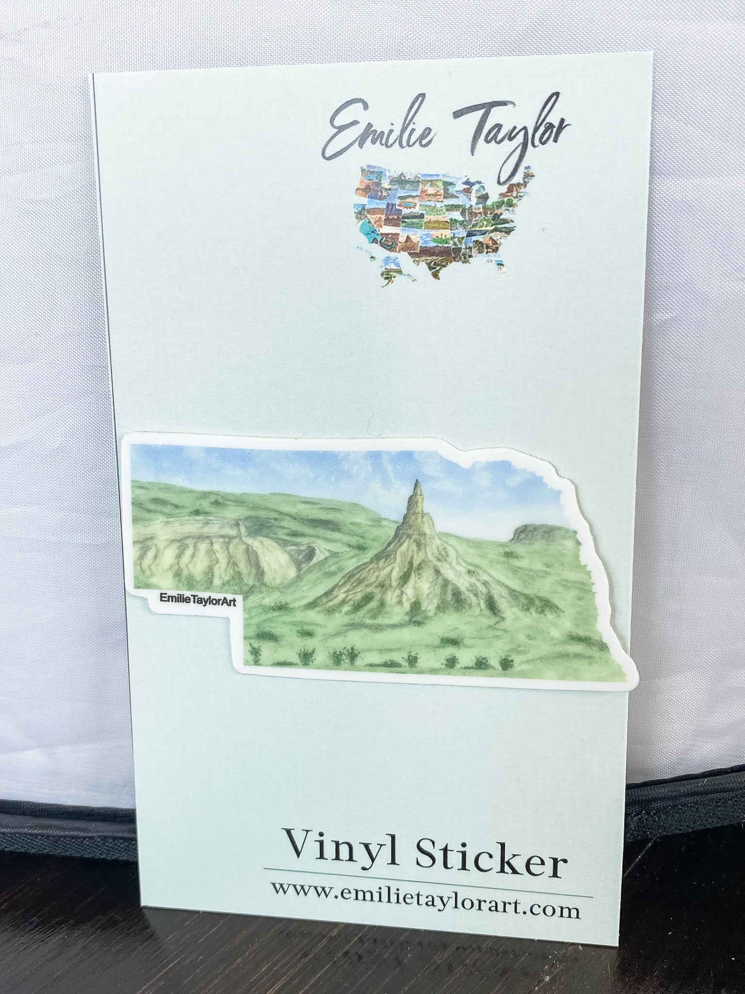 Nebraska Decal, Watercolor Nebraska Sticker, NE Car Decal, State Decal, State Sticker, Thermos Decal, Waterproof Nebraska Decal, NE Decal Emilie Taylor Art