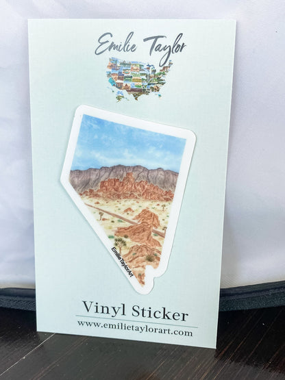 Nevada Decal, Watercolor Nevada Sticker, NV Car Decal, State Decal, State Sticker, Thermos Decal, Waterproof Nevada Decal, NV Decal Emilie Taylor Art