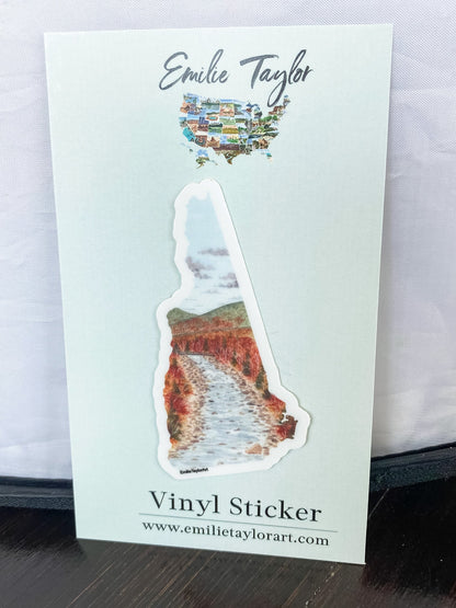 New Hampshire Decal, Watercolor New Hampshire Sticker, NH Car Decal, State Decal, State Sticker, Thermos Decal, Waterproof NH Decal, Decal Emilie Taylor Art