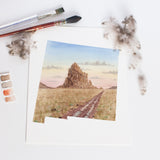 New Mexico Watercolor Print, New Mexico State Art, New Mexico Map Poster, Long distance art gift Emilie Taylor Art