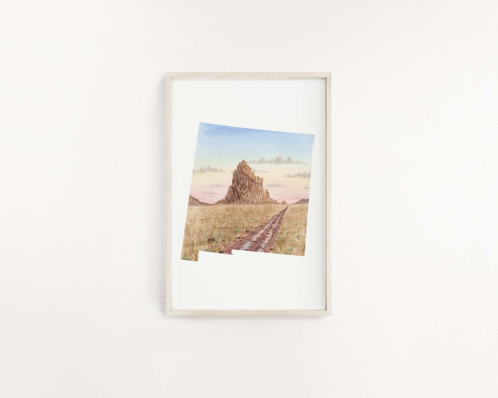 New Mexico Watercolor Print, New Mexico State Art, New Mexico Map Poster, Long distance art gift Emilie Taylor Art