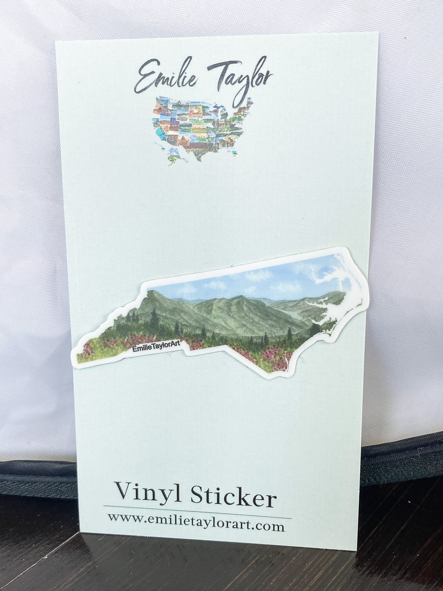 North Carolina Decal, Watercolor North Carolina Sticker, NC Car Decal, State Decal, State Sticker, Thermos Decal, Waterproof NC Decal Emilie Taylor Art