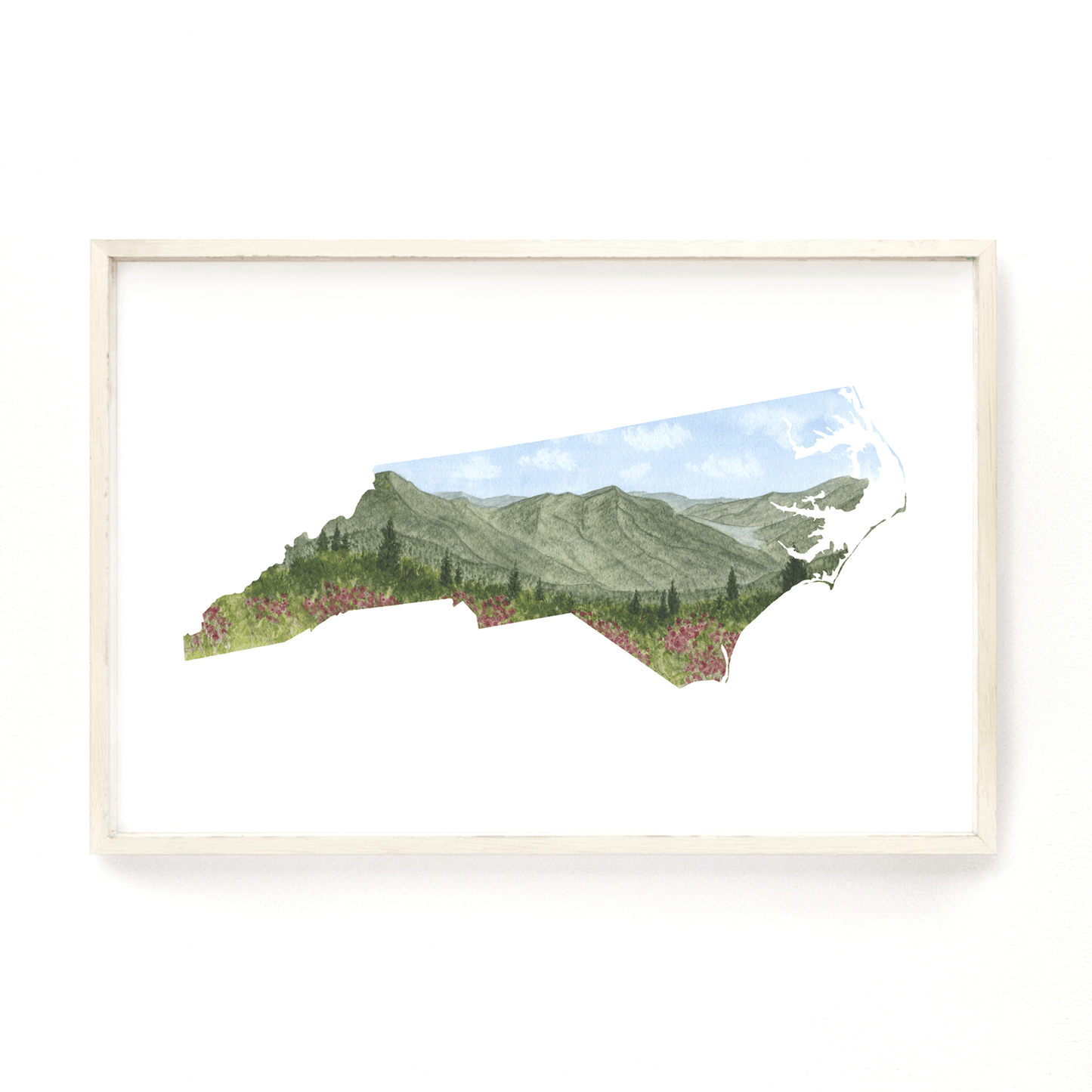 North Carolina Great Smoky Mountains Watercolor Print, Mountains of North Carolina State Art Emilie Taylor Art
