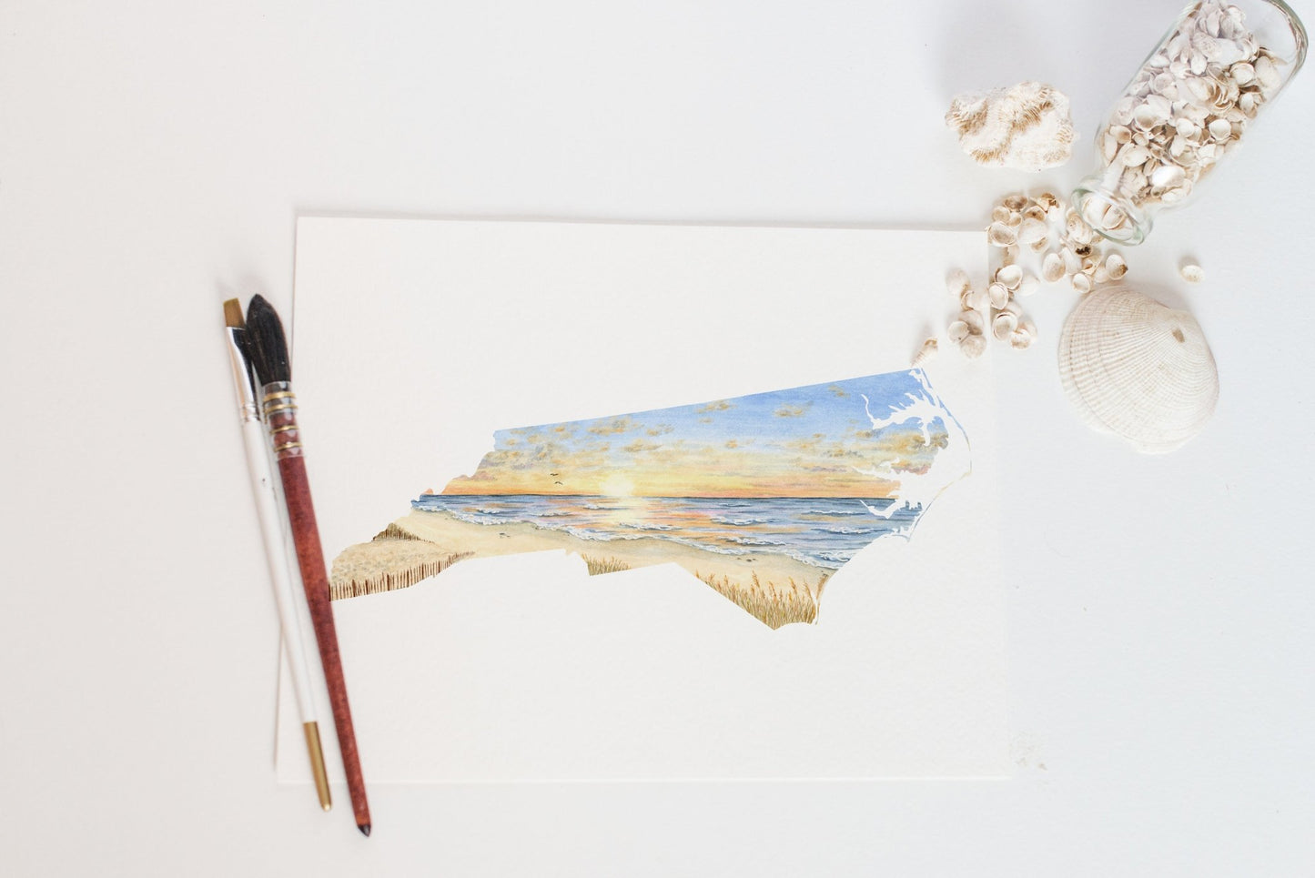 North Carolina Great Smoky Mountains Watercolor Print, Mountains of North Carolina State Art Emilie Taylor Art