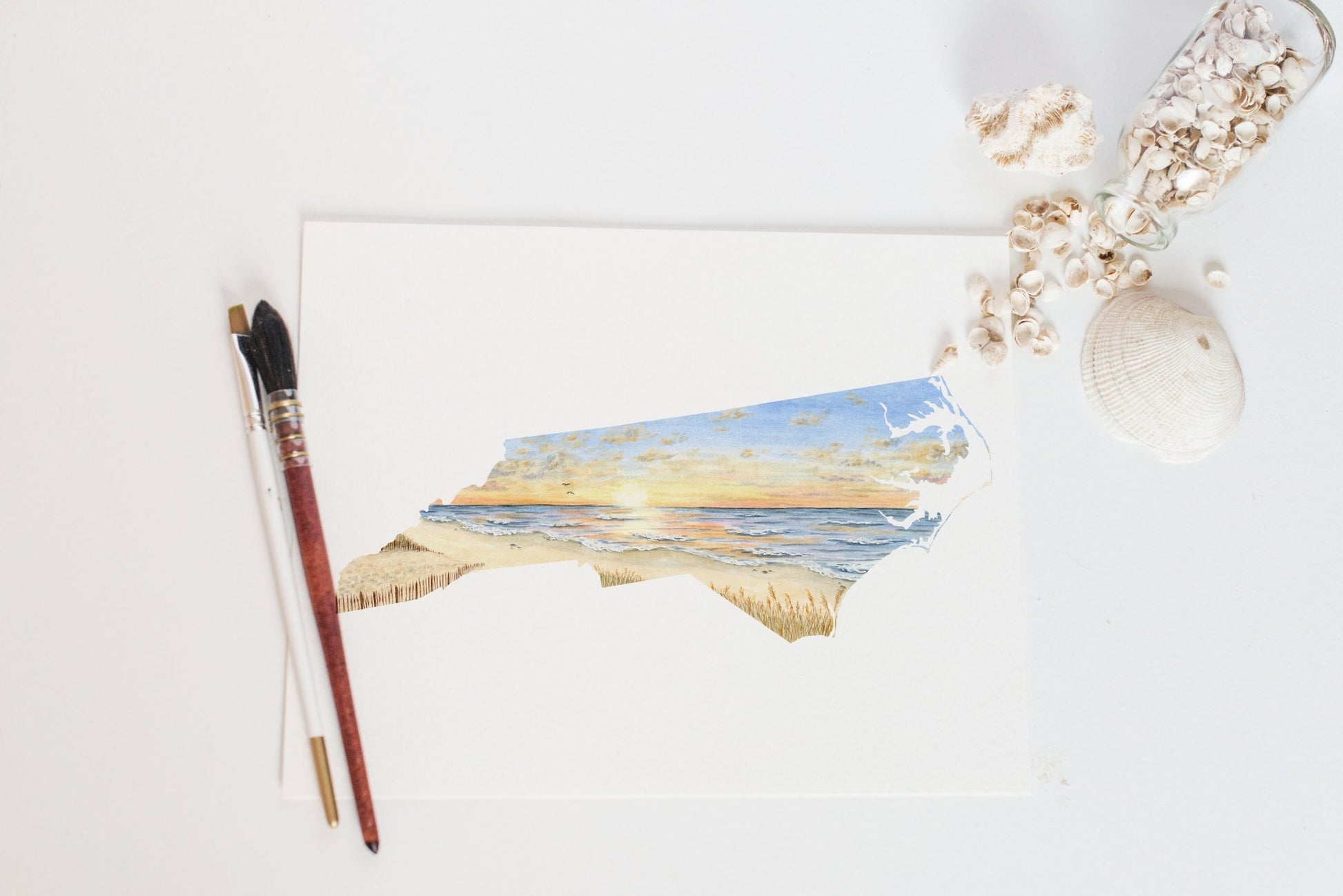 North Carolina Great Smoky Mountains Watercolor Print, Mountains of North Carolina State Art Emilie Taylor Art