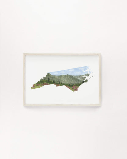 North Carolina Great Smoky Mountains Watercolor Print, Mountains of North Carolina State Art Emilie Taylor Art