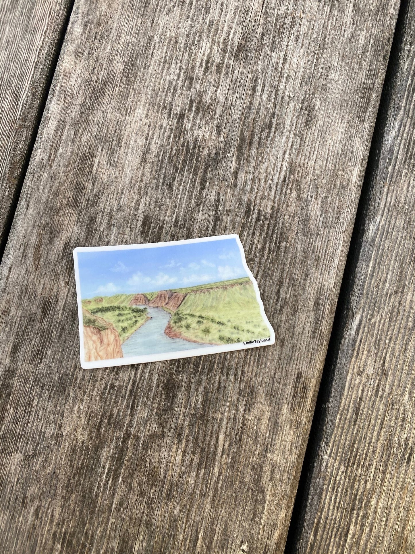 North Dakota Decal, Watercolor North Dakota Sticker, ND Car Decal Emilie Taylor Art
