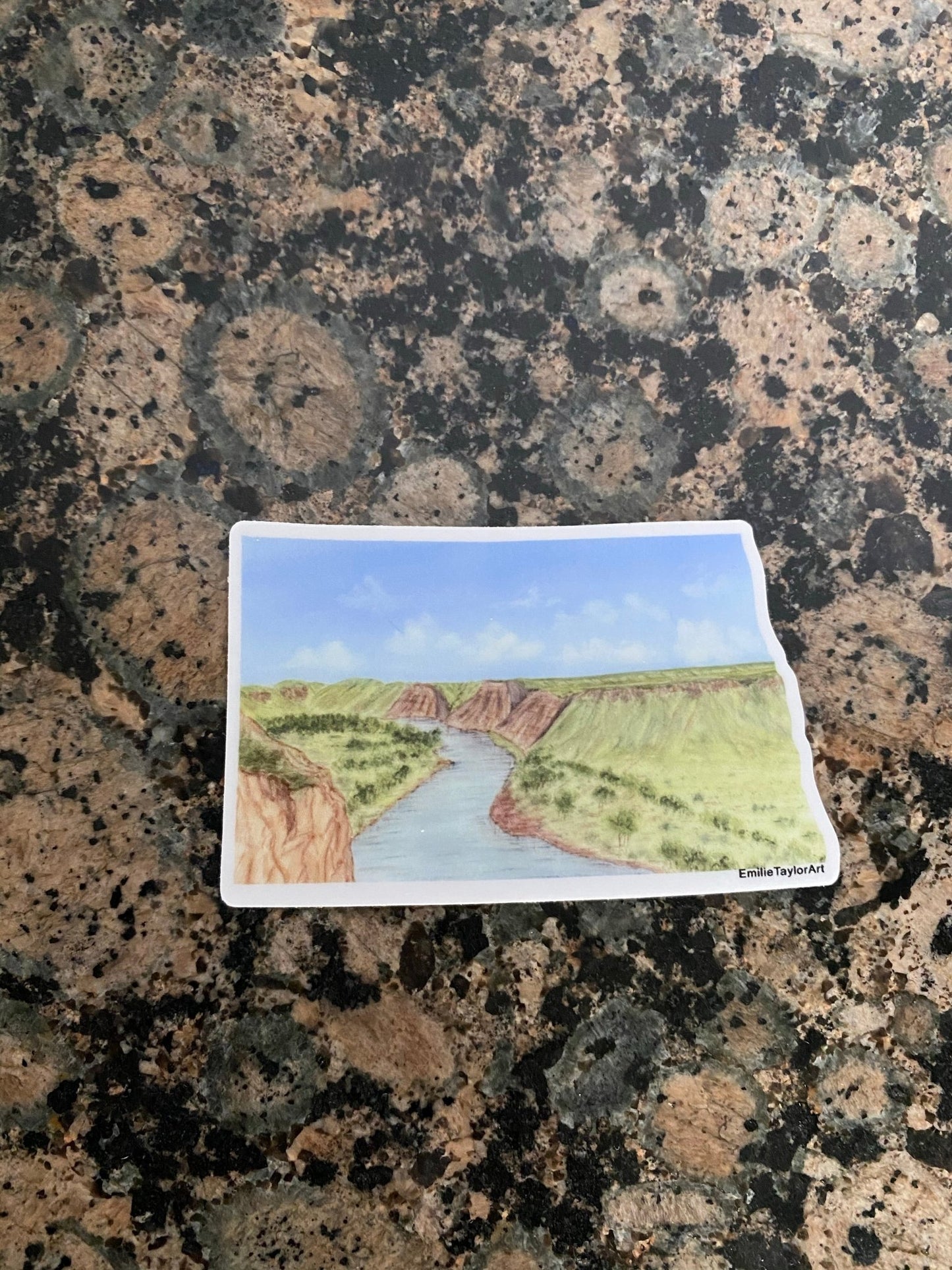 North Dakota Decal, Watercolor North Dakota Sticker, ND Car Decal Emilie Taylor Art