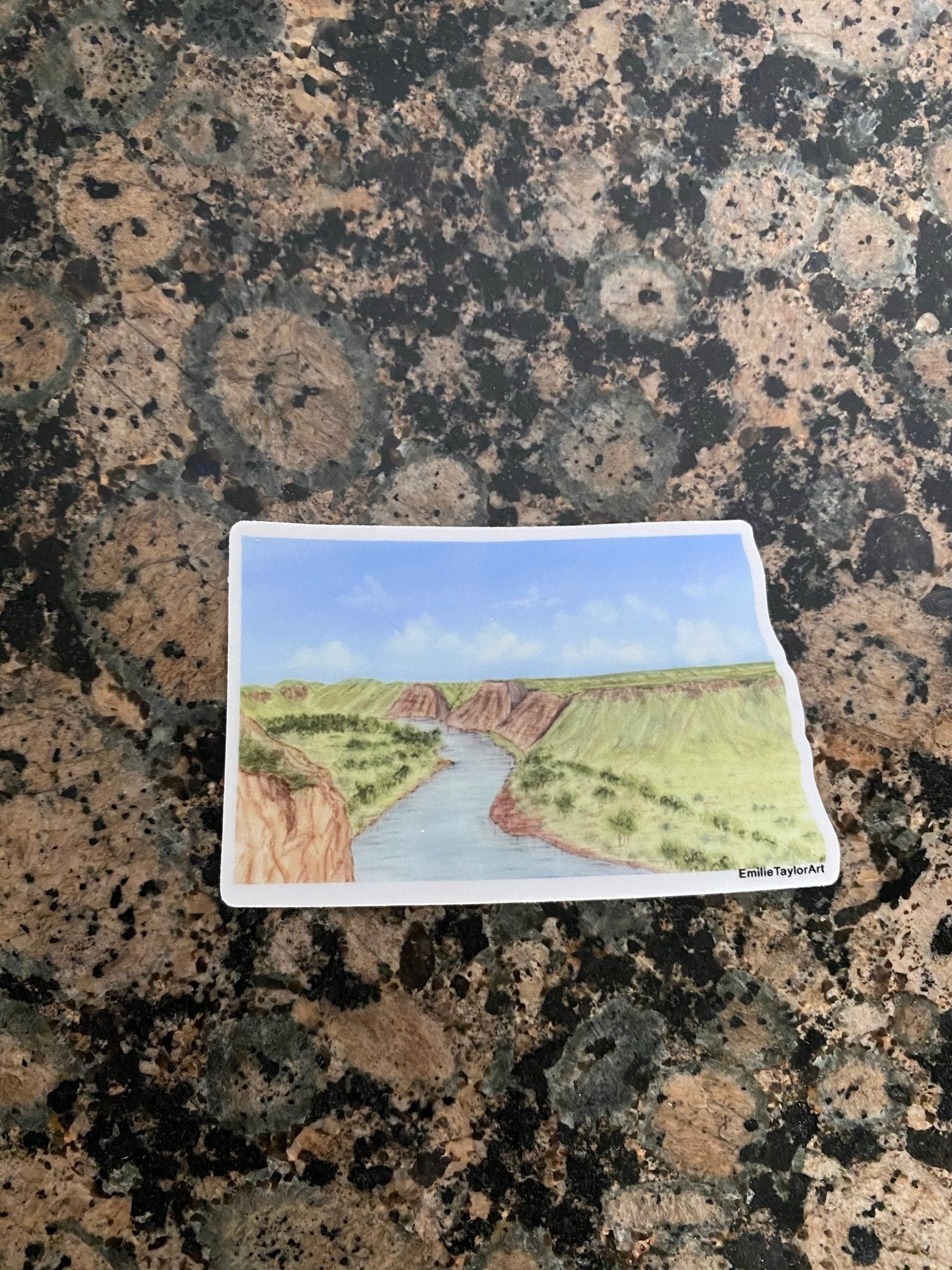 North Dakota Decal, Watercolor North Dakota Sticker, ND Car Decal Emilie Taylor Art