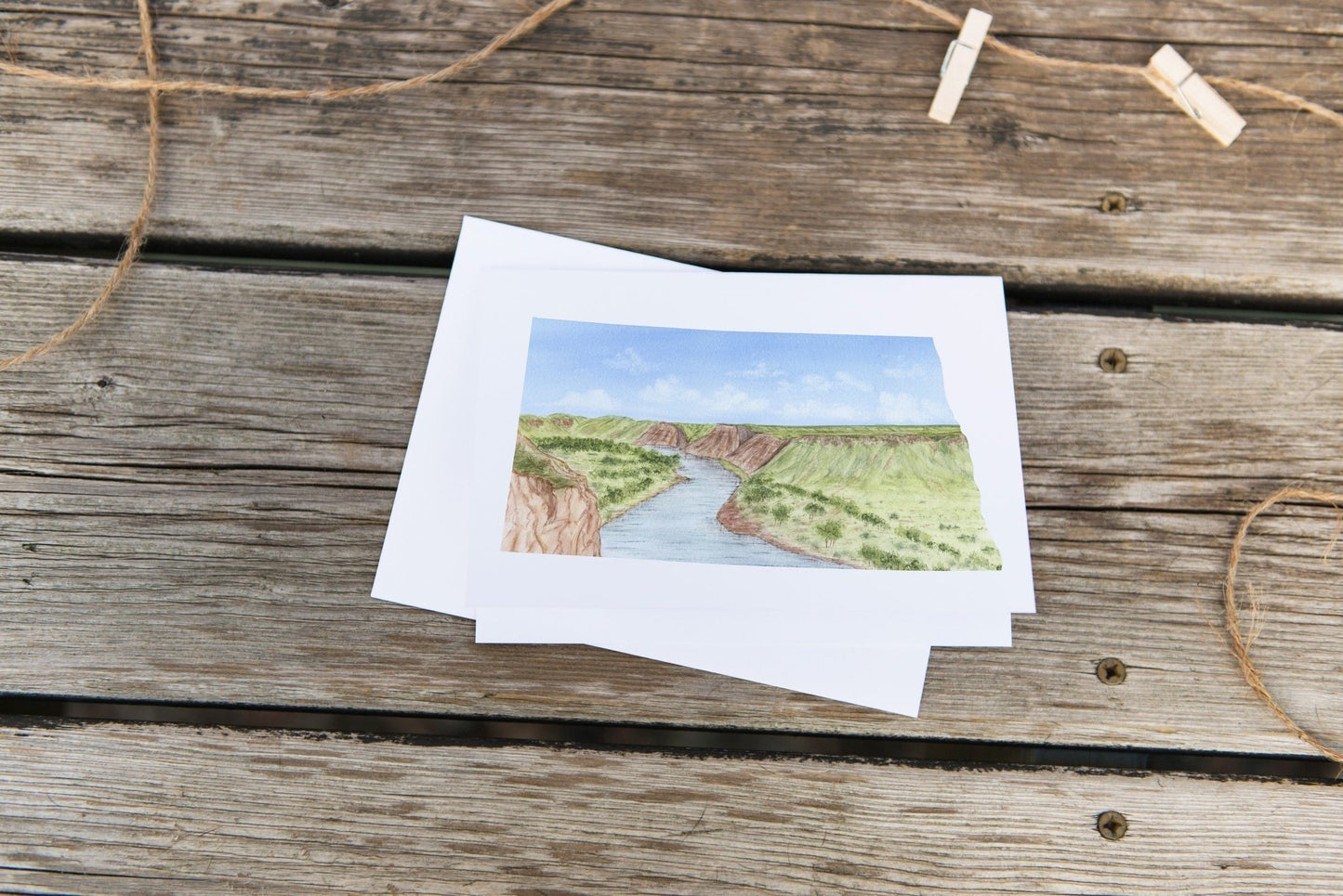 North Dakota Greeting Card, North Dakota Notecard, North Dakota Art Souvenir, ND Greeting Card Emilie Taylor Art