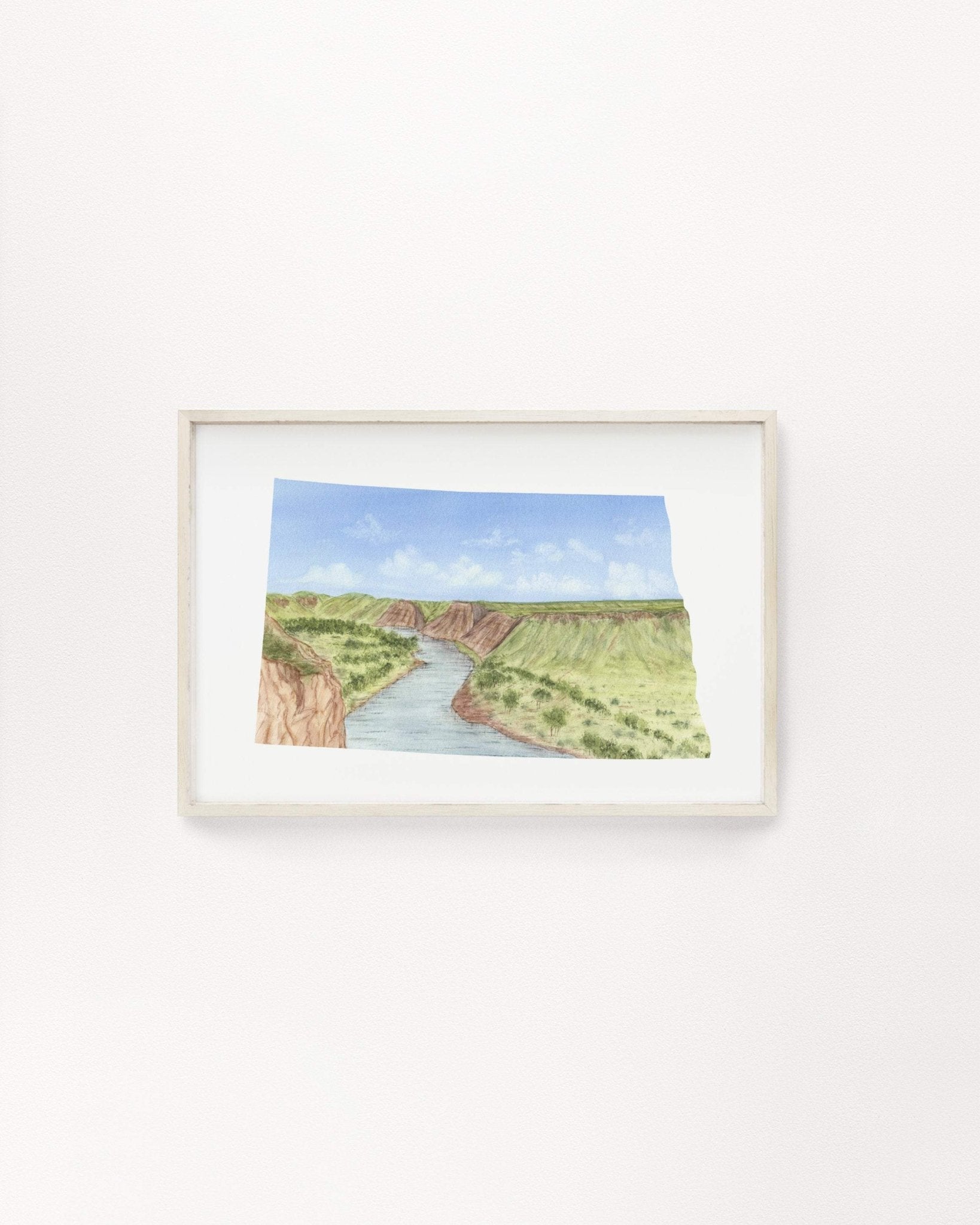North Dakota Watercolor Print, Lake Getaway North Dakota State Art, Sunset in ND Emilie Taylor Art