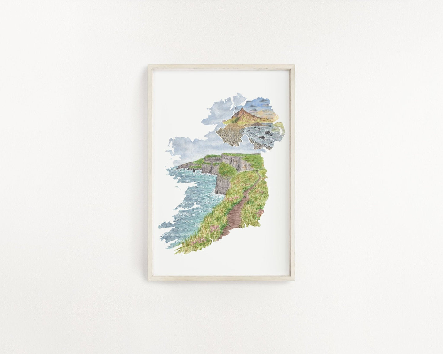 Northern Ireland Watercolor Print, Ireland Painting, Giant's Causeway Ireland Emilie Taylor Art