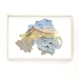 Northern Ireland Watercolor Print, Ireland Painting, Giant's Causeway Ireland Emilie Taylor Art