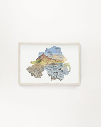 Northern Ireland Watercolor Print, Ireland Painting, Giant's Causeway Ireland Emilie Taylor Art