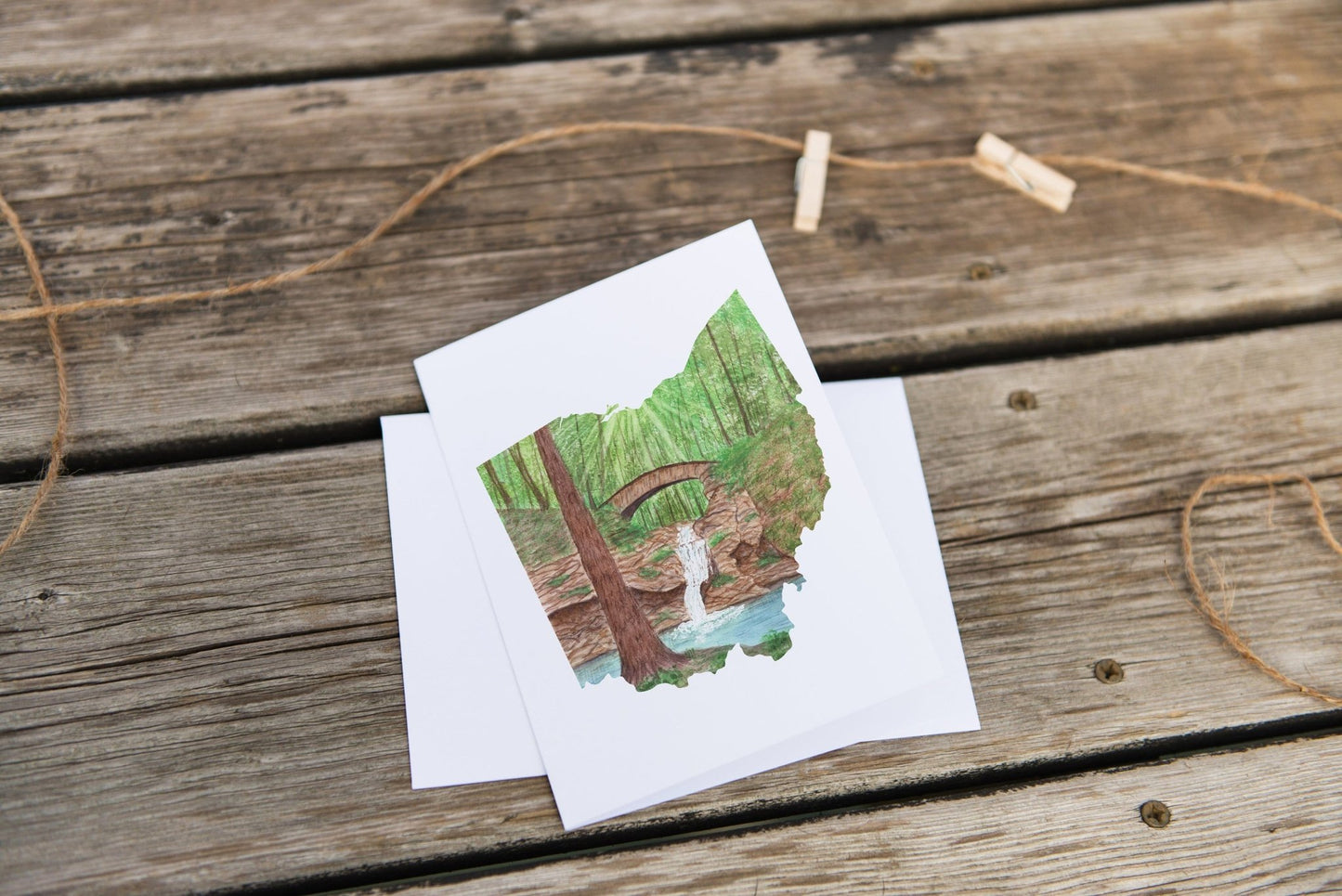 Ohio Greeting Card, Ohio Notecard, Ohio Art Souvenir, OH Greeting Card, State card, Ohio Art Card Emilie Taylor Art