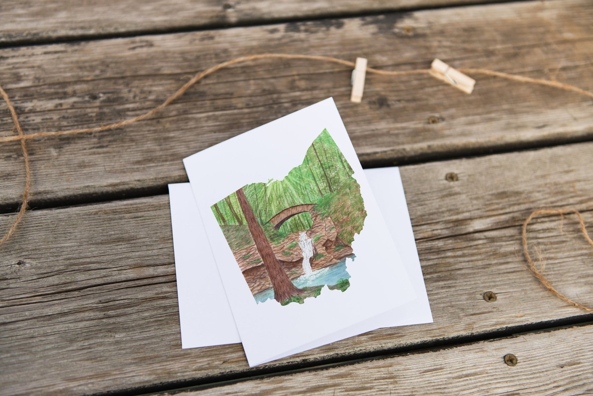 Ohio Greeting Card, Ohio Notecard, Ohio Art Souvenir, OH Greeting Card, State card, Ohio Art Card Emilie Taylor Art