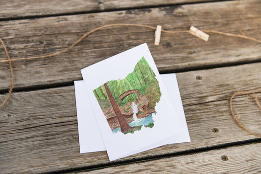 Ohio Greeting Card, Ohio Notecard, Ohio Art Souvenir, OH Greeting Card, State card, Ohio Art Card Emilie Taylor Art