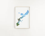 Okinawa Watercolor Painting, Japan Art, Okinawa Art, Japan Souvenir, Cape Manzamo Emilie Taylor Art