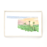 Oklahoma Watercolor Painting, Oklahoma Print, Oklahoma State Shape Art, Oklahoma art Souvenir Emilie Taylor Art