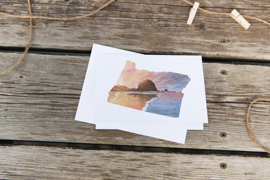 Oregon Greeting Card, Oregon Notecard, Oregon Art Souvenir, OR Greeting Card, Oregon state art Emilie Taylor Art