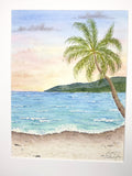 Paradise through a Window Original Painting Mated to size 11x14 Emilie Taylor Art