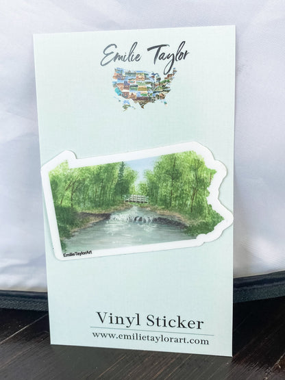 Pennsylvania Decal, Watercolor Pennsylvania Sticker, PA Car Decal, State Decal, State Sticker, Thermos Decal, Waterproof PA Decal, Emilie Taylor Art