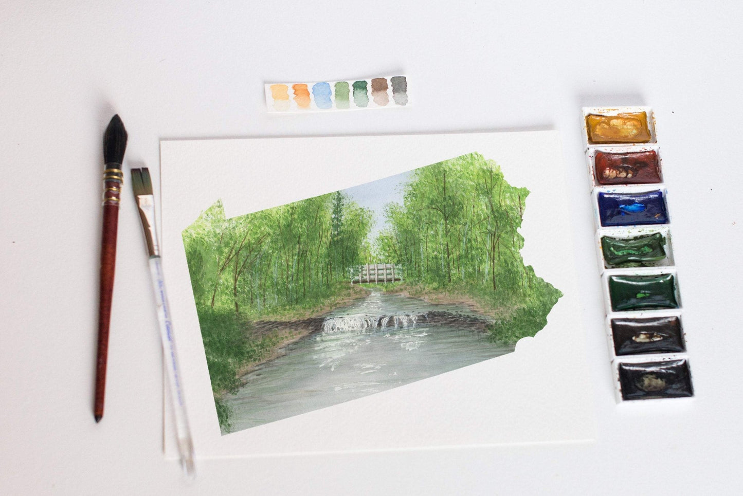 Pennsylvania Pittsburgh Watercolor Painting, Pennsylvania Art, Pennsylvania Print Emilie Taylor Art