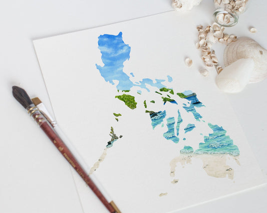 Philippines Watercolor Print, Philippines Painting, Palawan Philippine Islands Emilie Taylor Art