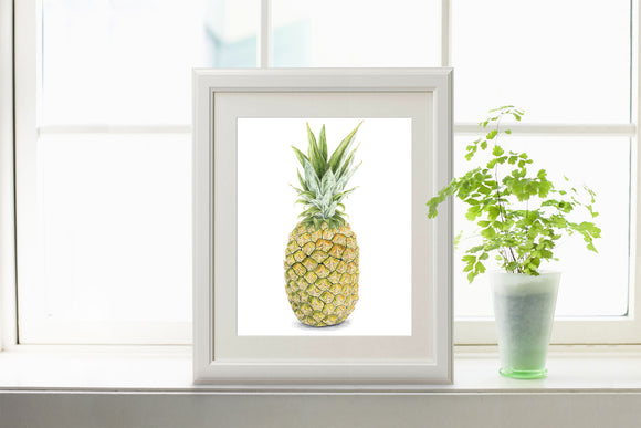 Pineapple Painting, Pineapple Print, Dining Room Decor, Fruit Painting, Realistic Food Art