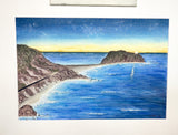 Point Sur Original Painting Mated to size 18x24 Emilie Taylor Art