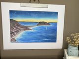 Point Sur Original Painting Mated to size 18x24 Emilie Taylor Art